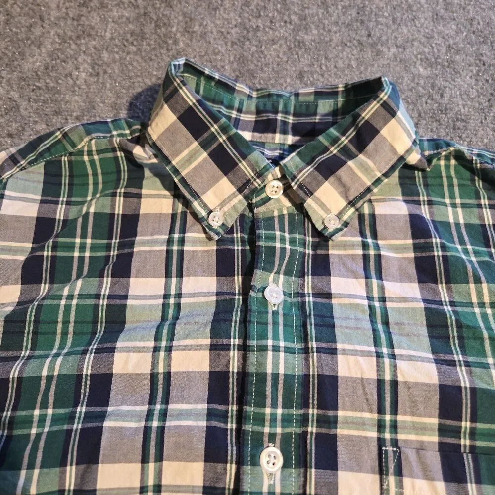 J Crew Mercantile Shirt Mens Medium Green Plaid Button Down Long Sleeve